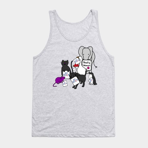 Animals with Joe Biden Signs Tank Top by ellenhenryart